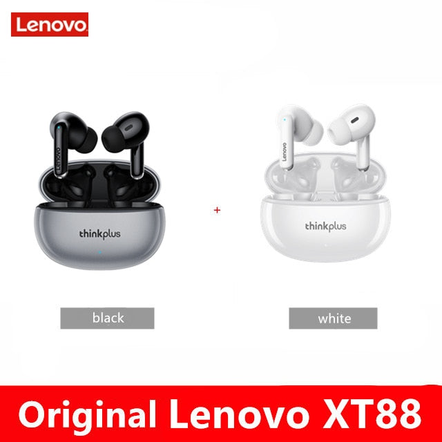 Fone de Ouvido Sem Fio Original Lenovo XT88 TWS  Bluetooth 5.3 Estéreo Duplo Redução de Ruído Baixo Controle de Toque.